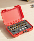 Heavy Duty Screw Extractor Kit With Durable Coating For Stripped Bolts And Broken Fasteners Perfect For Garage Pros And DIY Guys Who Need Quick Fixes, red case open