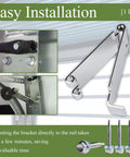 1 Pair Low Headroom Garage Door Top Bracket Set for Standard Lift Doors with screws for adding extra clearance above door.