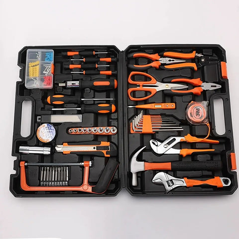 102 Piece Home Repair Tool Kit For DIYers And Homeowners With Case All In One Basic Hand Tools Set For Home Maintenance Quick Setup Ready To Use Out Of The Box displayed open