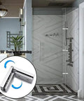 Durable 2 Pack 304 Stainless Steel Shower Door Hinges For 8-12mm Glass, Bright Silver 180° Pivot Clip, in bathroom