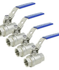 4 Pack 1/2 Inch Stainless Steel 304 Ball Valves NPT Female Full Port Heavy Duty Shut Off Valve With Locking Device