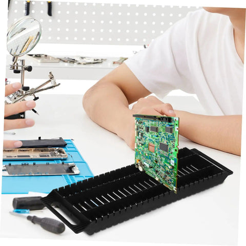 Six Pack Circuit Board Rack Antistatic Holder Stand For PCB Storage And Display Durable Groove Design with PCB