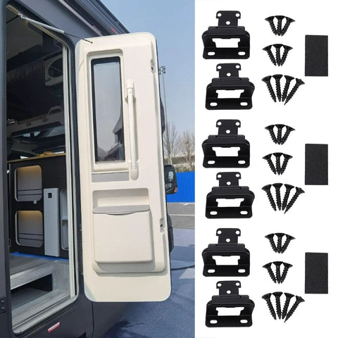 Spring Self Closing Cabinet Hinge For 1/2 Inch Overlay Framed Cabinets Matte Black Steel With Screws Quiet Close set in RV door