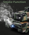 2.4GHz RC Tank With 360 Degree Turret BB Firing Auto Demo Sound Lights Smoke featuring rear view and smoke function