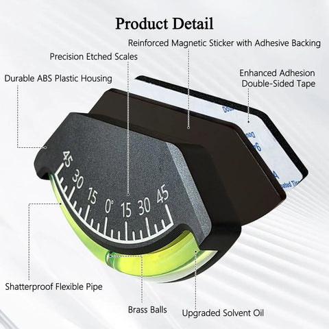 Stick On RV Level With Magnetic Adhesive For Campers And Trailers, Bubble Leveler Inclinometer Gauge, detailed product features