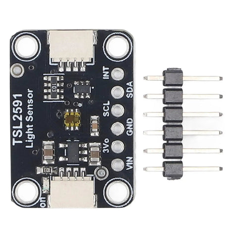 Ultra Accurate Digital Light Sensor Module TSL2591 With I2C Qwiic Interface 3 To 5V, front and side view