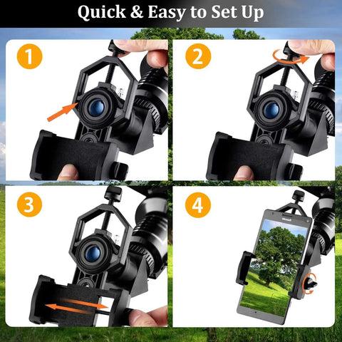 Universal Smartphone Adapter Mount For Binoculars Telescopes Monoculars Spotting Scopes And Microscopes Clamp On Phone Photography setup