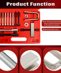 Steering Wheel Puller And Lock Plate Removal Tool Kit With Compressor Remover Set for Cars and Trucks, red case with steel tools