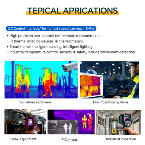 Budget Friendly Thermal Imaging Camera With 32x24 IR Sensor And I2C For Raspberry Pi Arduino STM32 Projects Built For Firefighting Security Monitoring HVAC Electrical Maintenance And More applications and uses