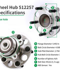 Rear Wheel Hub Bearing Assembly Set Of 2 For 2006 2011 Honda Civic LX DX ABS Models Direct Fit OE Replacement Hubs And Bearings 5 Lug Rear Left And Right detailed specifications view.