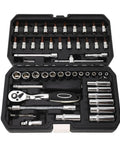 One Quarter Inch Socket Wrench Set With Premium Steel Ratchet Beefy High Torque Performance Mechanic Grade Tool Kit Durable Storage Case