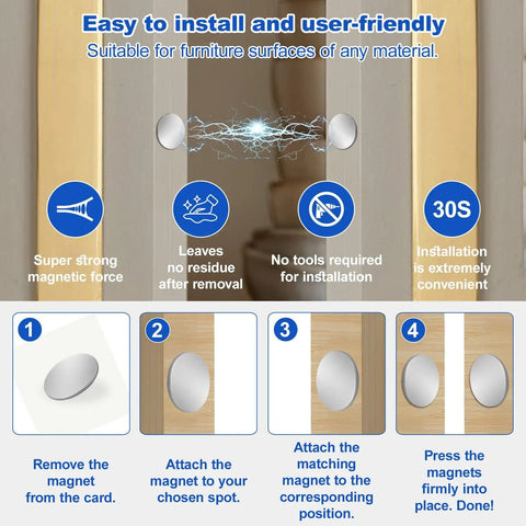 Magnetic Door Catch Set Ultra Thin Cabinet Magnets For Closure Adhesive Drawer And Cabinet Latches installation guide