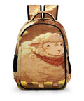 Farmhouse Lamb Print Backpack For Everyday Carry, Unisex Large Capacity Daypack Made Of Durable Breathable Polyester, front view