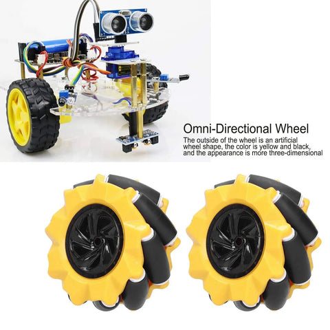 Omni Directional Mecanum Wheel Set For DIY Robot Car Projects With Grippy Rubber Coated Surface For Extra Grip Left And Right Wheel Pair For TT Motors 80mm Diameter ABS Construction Durable Smooth And Precise Movement