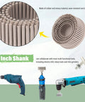 2 Inch Bristle Disc Kit With Six Pieces In 50, 80, And 120 Grit For Abrasive Coating Removal From Metal With One Quarter Inch Shank Attachment for engine gasket surfaces shown with compatible tools.