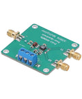 Four Quadrant RF Multiplier Mixer Module showing AD834 components, green PCB, and connectors for signal processing and test equipment.