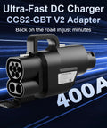 Heavy Duty CCS2 To GBT DC Adapter 400 Amp Fast EV Charging Connector with a sleek design and robust handling features.
