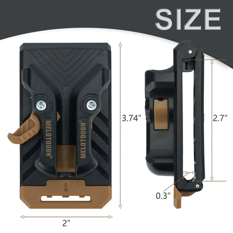 Premium 3 Pack Slick Quick Release Belt Clips For Tool Pouch Drill Holster No Sweat Snap On Off Attaches To Any 3 Inch Belt Or Wall Mount Grab And Go Tradesman Gear Rack Khaki size dimensions 3.74 x 2 x 0.3 inches