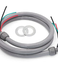Six Foot 1/2 Inch Electrical A C Whip Kit With Nonmetallic Liquid Tight Flexible Conduit, 10 Gauge Three Conductor Wires And Straight Plus 90 Degree Fittings For Heavy Duty Indoor Outdoor Use coiled with fittings and wire ends exposed