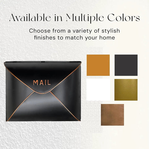 Color options for Built Tough Black Wall Mount Mailbox For Outdoor Use 12.5 X 5 X 10 Inch Weatherproof Envelope Mailbox