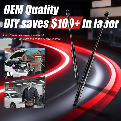 Beefed Up Front Hood Struts For 2010 2015 Lexus RX350 RX450H, durable aluminum cylinders in OEM quality, DIY saves on labor, direct fit installation.