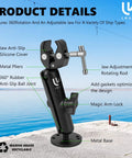 Anti Vibration Trolling Motor Stabilizer Mount For Yaks And Small Boats, Adjustable With 360 Degree Rotation, Marine Grade