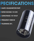 161-193 UF Round Motor Start Capacitor 110-125V AC 50/60Hz Universal Fit For AC Motor Run Or Fan Start