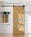 Heavy Duty Barn Door Hardware Kit 4 Foot Sliding Track For 24 Inch Wide Door Panels With Sturdy Steel And Nylon Rollers installed