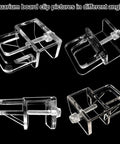 Six Piece Rock Solid Aquarium Lid Clips For Rimless Fish Tanks Heavy Duty Glass And Acrylic showing different angles and details.
