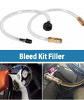 Bleed kit filler for seal kit for hydraulic steering system front mount cylinders with wrench included, shown in use.