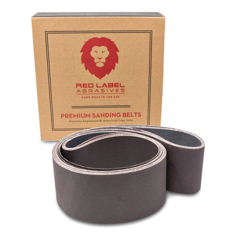 Knife Makers Sanding Belts 2x42 Inch Fine Grit Kit 6 Pack P180 P220 P320 P400 P600 P800 For Knife Making Sharpening And Metal Working Pro Grade Aluminum Oxide Belts with packaging box