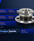 Rear Wheel Hub And Bearing Assembly 512369 Fits Dodge Charger 2009 2014 And Chrysler 300 2009 2014 AWD 5 Lug 32 Spline