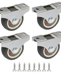 Four Pack 2 Inch Fixed Caster Wheels With Low Profile Design For Furniture Non Swivel For Precise Straight Line Rolling.