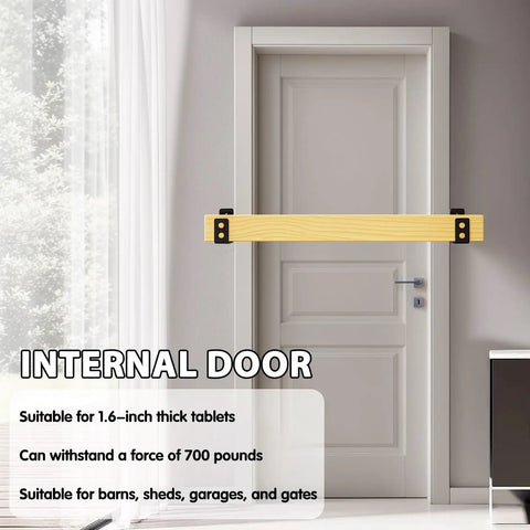 Heavy Duty 2x4 Door Barricade Brackets Kit With Screws And Anchors For Home Shed Barn Garage Doors Open Bar U Bracket Fits 2x4 Lumber Secure Your Entry No Fuss Install No Drill Required on closed internal door.
