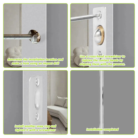 Installation steps for Eight Sets Stainless Steel Ball Catch With Adjustable Hidden Door Latch For Cabinets And Closets