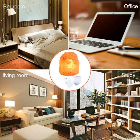 Himalayan Salt Lamp Night Light Plug In With 360 Degree Rotatable Wall Plug And Extra Replacement Bulbs Handcrafted Pink Crystal