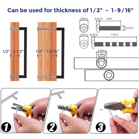 Installation guide for 32 Pack Matte Black Cabinet Handles 8-4/5 Inch Square Pulls For Drawers And Kitchen Cabinets Hardware Set