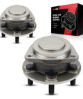 Front Wheel Bearing And Hub Assembly Replacement Kit For Dodge Charger Challenger And Chrysler 300 Rwd 2012 To 2023 2 Piece Set Drop In Fit For A Smooth Quiet Ride, showing two metal assemblies with a branded box.