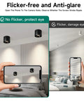 Flicker-free comparison of installed Dimmable Flush Mount LED Ceiling Light, 20W, 3 Color Temperatures 3000K/4000K/6000K, Black.