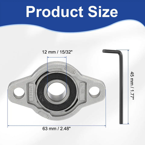 Heavy Duty Pillow Block Bearing 15/32 Inch Bore Zinc Alloy Steel Mounted Flange dimensions with hex key