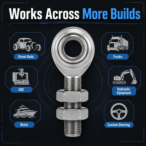 Three Quarter Inch Rod End Bearings Heim Joints Set Of Two With Right Hand Thread Sixteen Threads Per Inch Bore Zinc Plated Steel