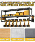 Heavy Duty Wall Mounted Power Tool Organizer For Garage And Workshop, Metal Storage Rack with drills and tool holders