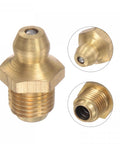 Brass Straight Grease Fittings Kit 5/16-32 Thread 10mm Width Hydraulic Lubrication Fittings Assortment Pack 10 Pieces Rust Resistant
