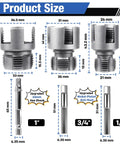 Essential 3 Pcs PVC Pipe Threader Tool Set For Quick Plumbing Repairs Upgraded Mixed Design size specifications with hex shank dimensions.