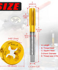 M10 X 1.25 Tap And Die Set Right Hand With M2 HSS Machine Thread Tap And Round Die, product dimensions displayed.