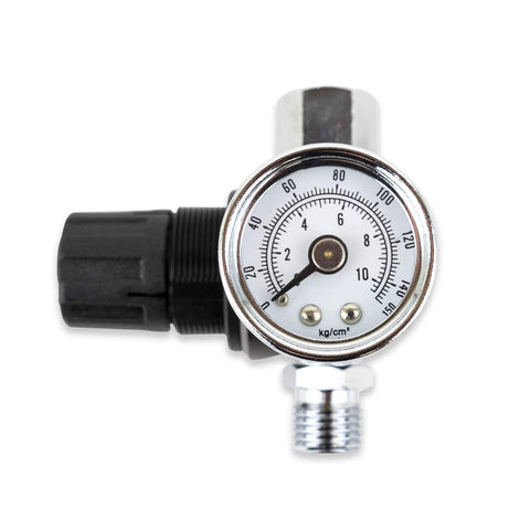 HVLP Spray Gun Air Regulator With Pressure Gauge And Diaphragm Control 0 To 150 PSI Locking Adjustment Knob Analog Gauge Inlet