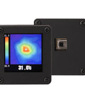 Front and back view of USB Powered AMG8833 Infrared Thermal Imager 8x8 Sensor Array with Housing for Easy Electronics Inspections.