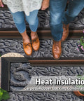 Non Slip Outdoor Stair Treads 6 Pack 8.5 By 30 Inches With Heat Insulation Rubber Backing For Wooden Steps Gray Floral