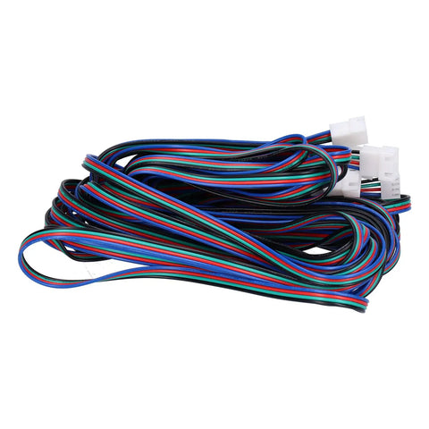 Professional Grade Five Pack Xh2 54 Four Pin Motor Extension Leads For Extruders And Servo Motors At Two Meters with latching plugs.