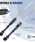 25 Inch LED Underhood Work Light With Foldable Bar Three Lighting Modes Low Medium High Magnetic And Adjustable Straps